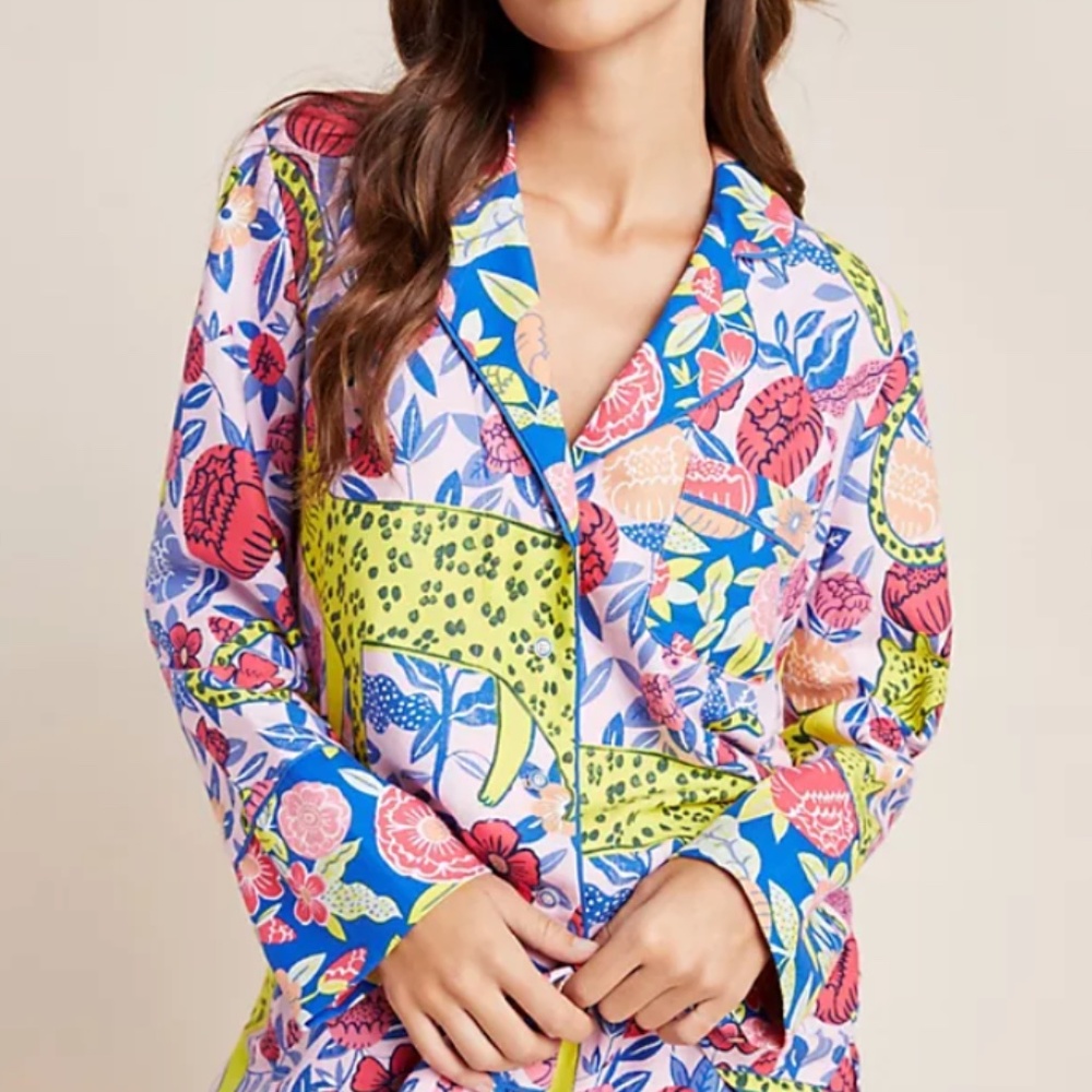 Anthropologie Flannel Top Size M Agathe Singer Cotton Pajama Sleep Top